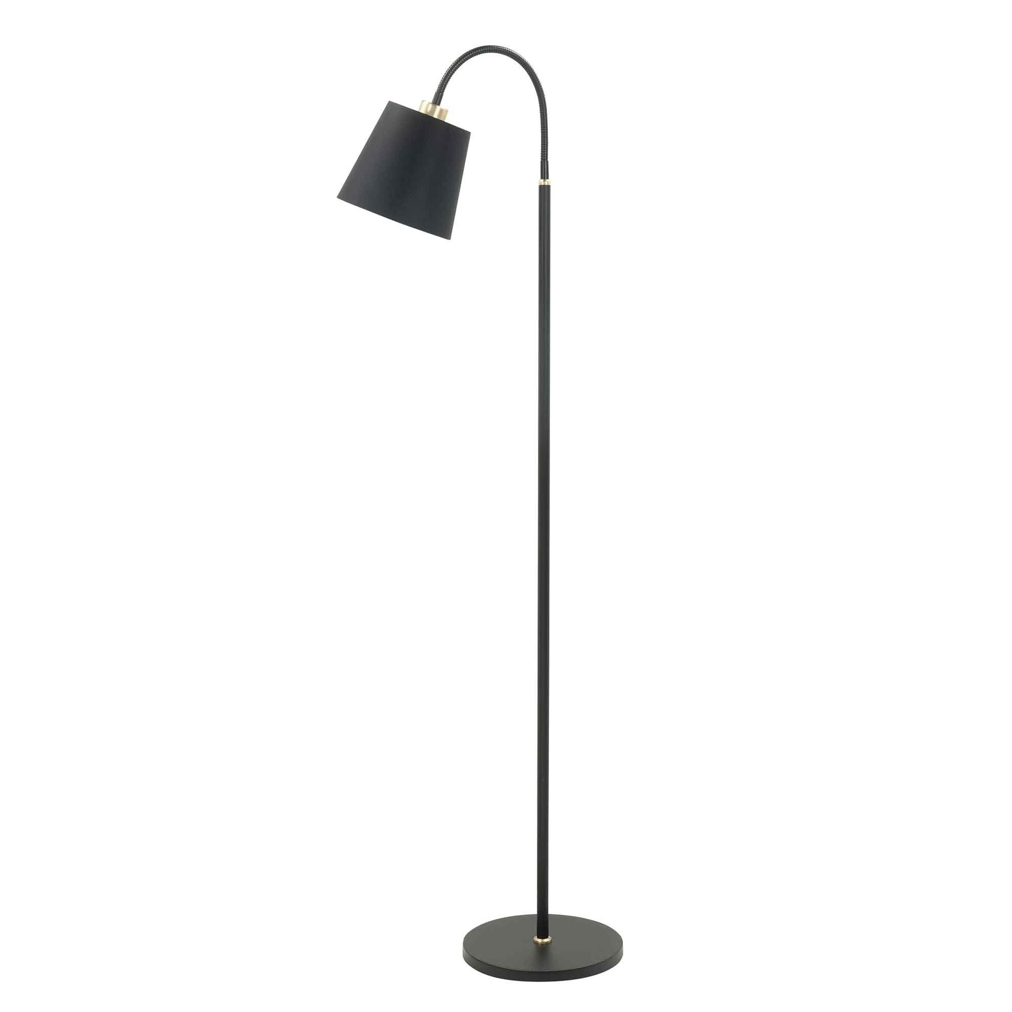 Highlight vloerlamp Texas - 1 lichts - 26 x 140 cm - zwart goud
