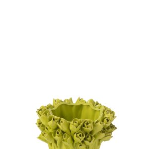 J-Line vaas Ambrosia – keramiek – groen – small – Ø 20.5 cm