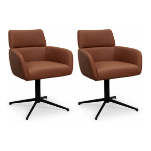 Furnhouse eetkamerstoelen armleuning Marco – Donkerbruin – Leer – Set Furnhouse eetkamerstoelen armleuning Marco – Donkerbruin – Leer – Set
