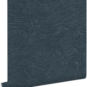 ESTAhome behang 3d golvende lijnen donkerblauw – 53 cm x 10.05 m – 139 ESTAhome behang 3d golvende lijnen donkerblauw – 53 cm x 10.05 m – 139