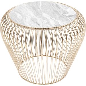 Kare Design Bijzettafel Beam Grijs Marmer Messing Ø43cm Kare Design Bijzettafel Beam Grijs Marmer Messing Ø43cm