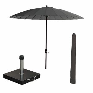 Garden Impressions stokparasol Manilla d grijs Ø250 cm met 40kg Cosmo
