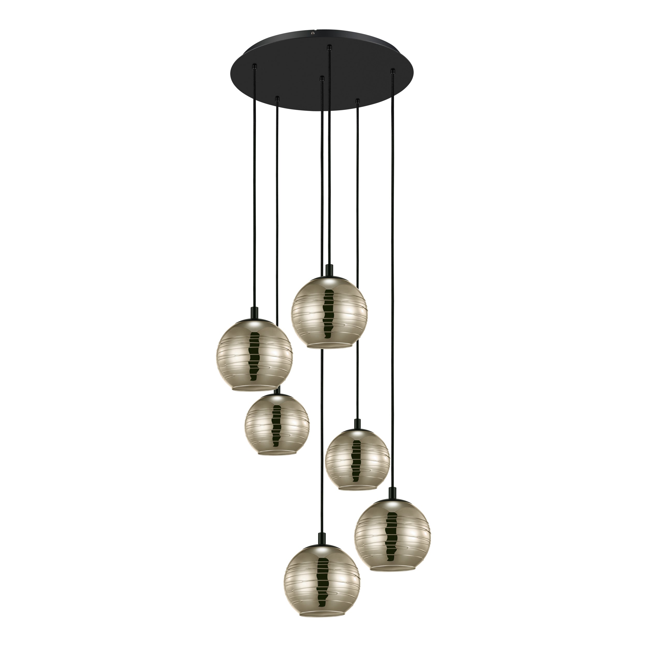Stars of Light hanglamp Lemorieta - e27 - 6-lichts - ø 57 cm - zwart/g