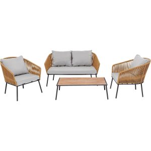 Kare Design Tuinmeubilair Elba 4-Zits bruin