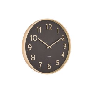 Karlsson wandklok Pure Wood – zwart – Ø40cm