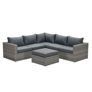 Orangebird loungeset – 4-delig – organic grey – reflex black
