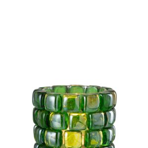 J-Line theelichthouder Vierkant mozaiek – glas – groen – small