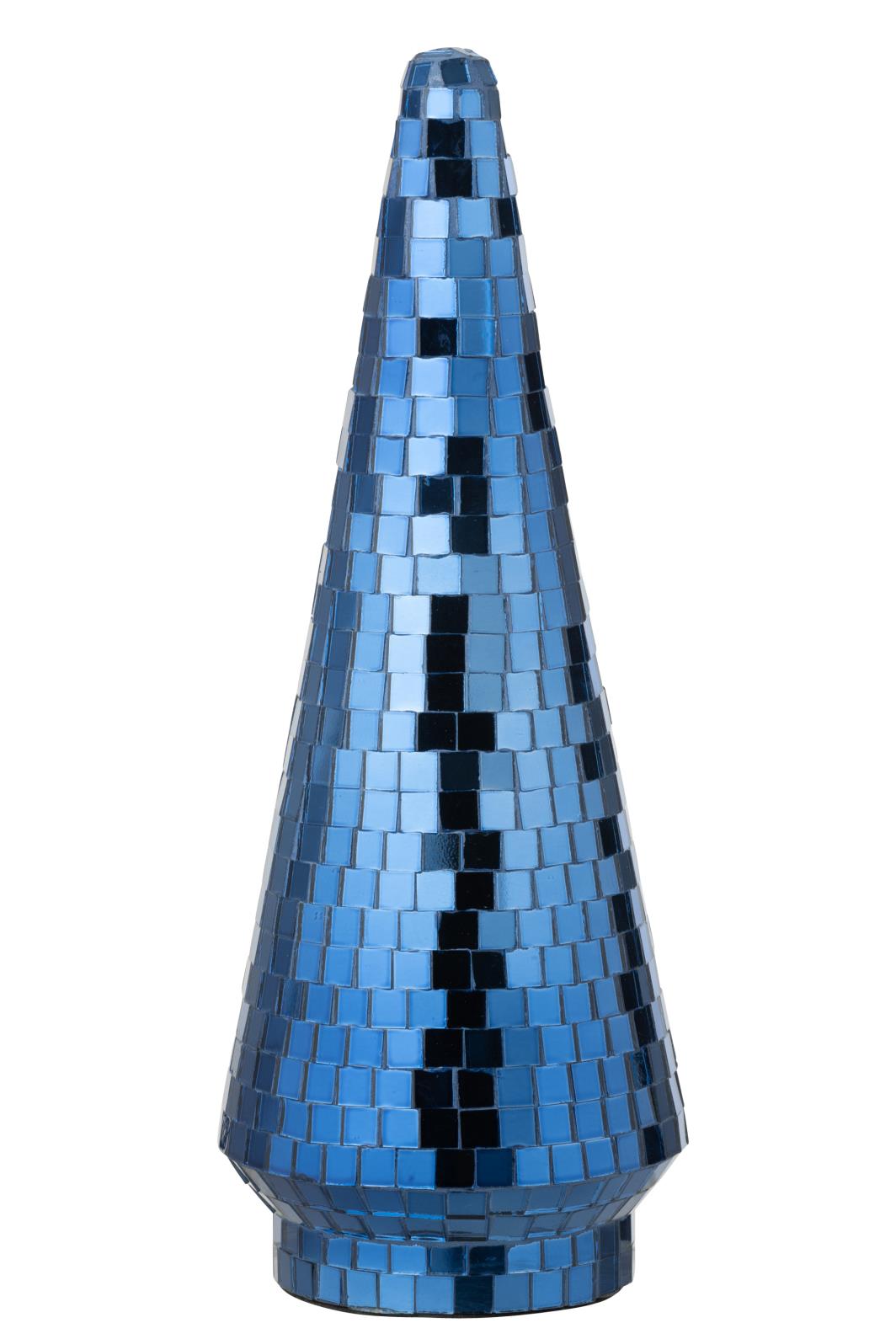 J-Line decoratie Boom Spiegel - glas - blauw - large