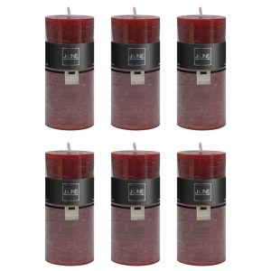 J-Line cilinderkaars – bordeaux – large – 52U – 6 stuks