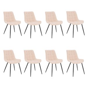 Home Deluxe gestoffeerde stoel IKALO Cord Cream Aantal: 8
