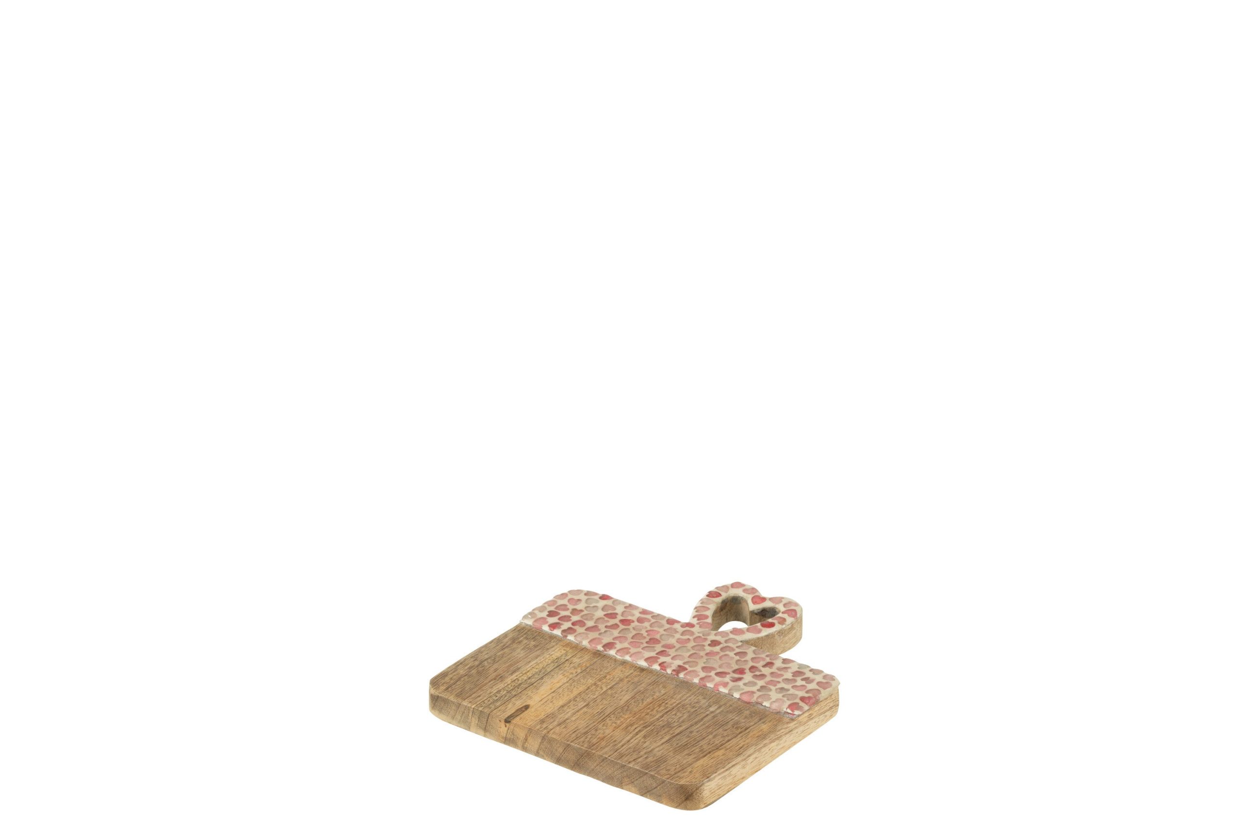 J-Line plateau Hart Mozaiek - mango hout - roze