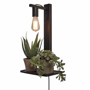 GOOD&MOJO wandlamp Flores – zwart – 30x18x52cm