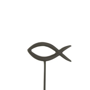 J-Line decoratie Vis Op Voet – aluminium – zwart