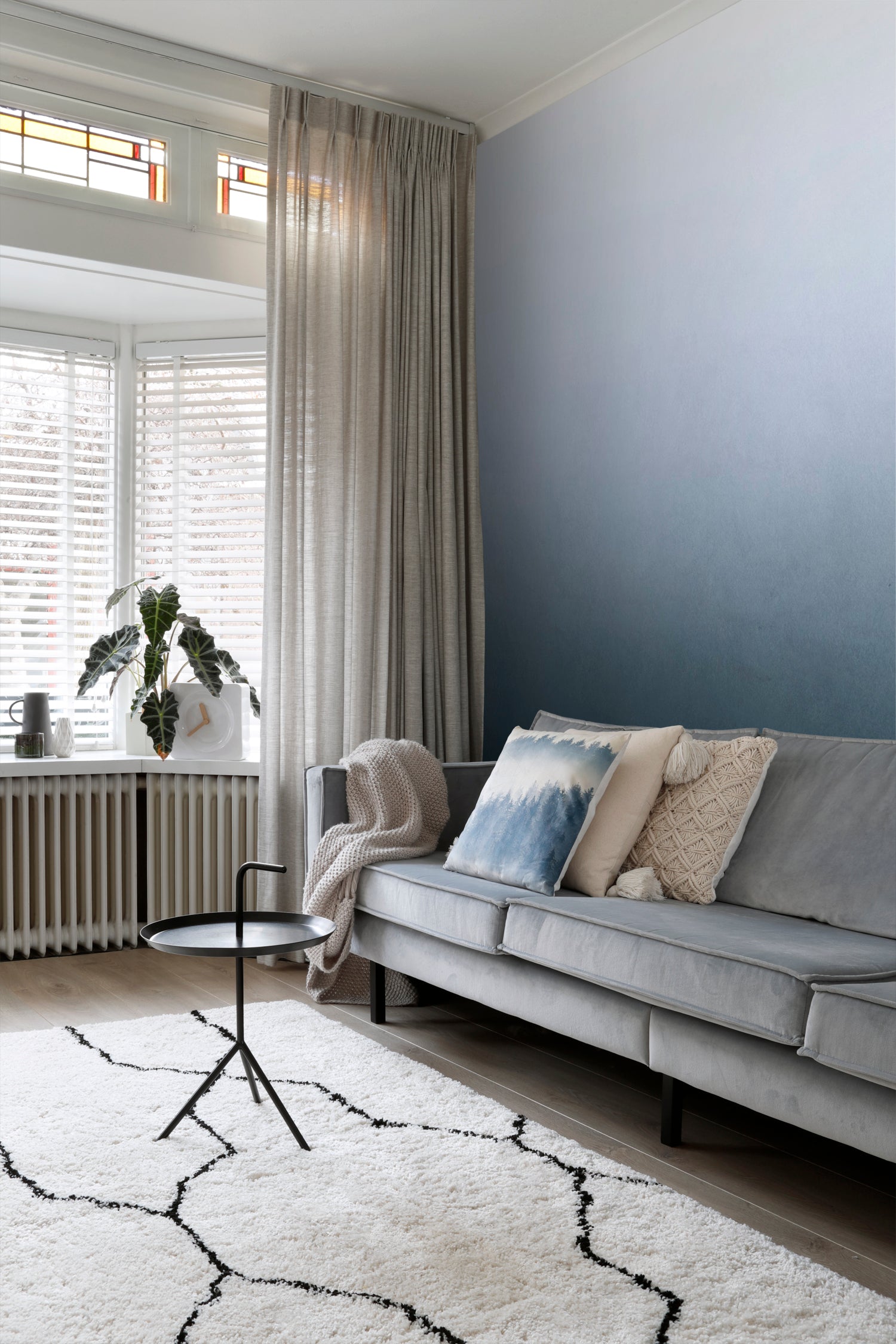 ESTAhome fotobehang kamerhoog dip dye kleurverloop grijsblauw - 200 x