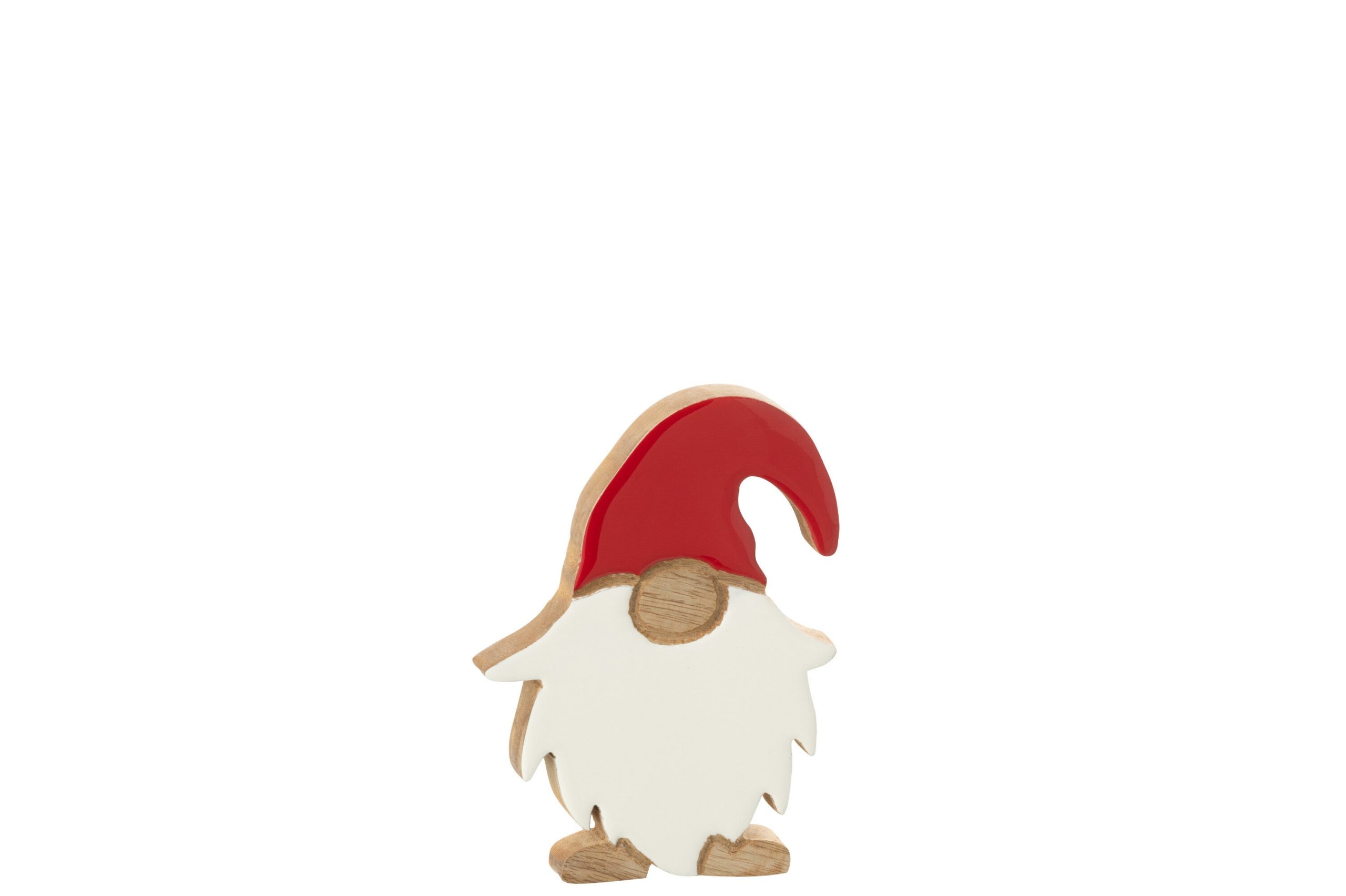 J-Line decoratie Kerstman Blinkend - hout - mix - small