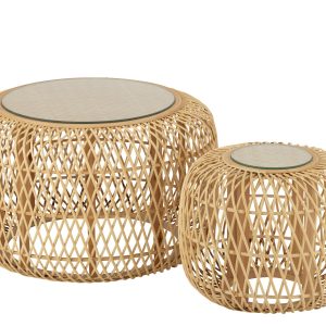J-Line bijzettafel Afrika – bamboe/sparhout – naturel – set van 2 J-Line bijzettafel Afrika – bamboe/sparhout – naturel – set van 2
