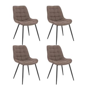 Home Deluxe gestoffeerde stoel IKALO grijs/bruin Aantal: 4