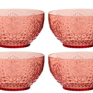 J-Line kom – kunststof – rood – doos van 4 J-Line kom – kunststof – rood – doos van 4