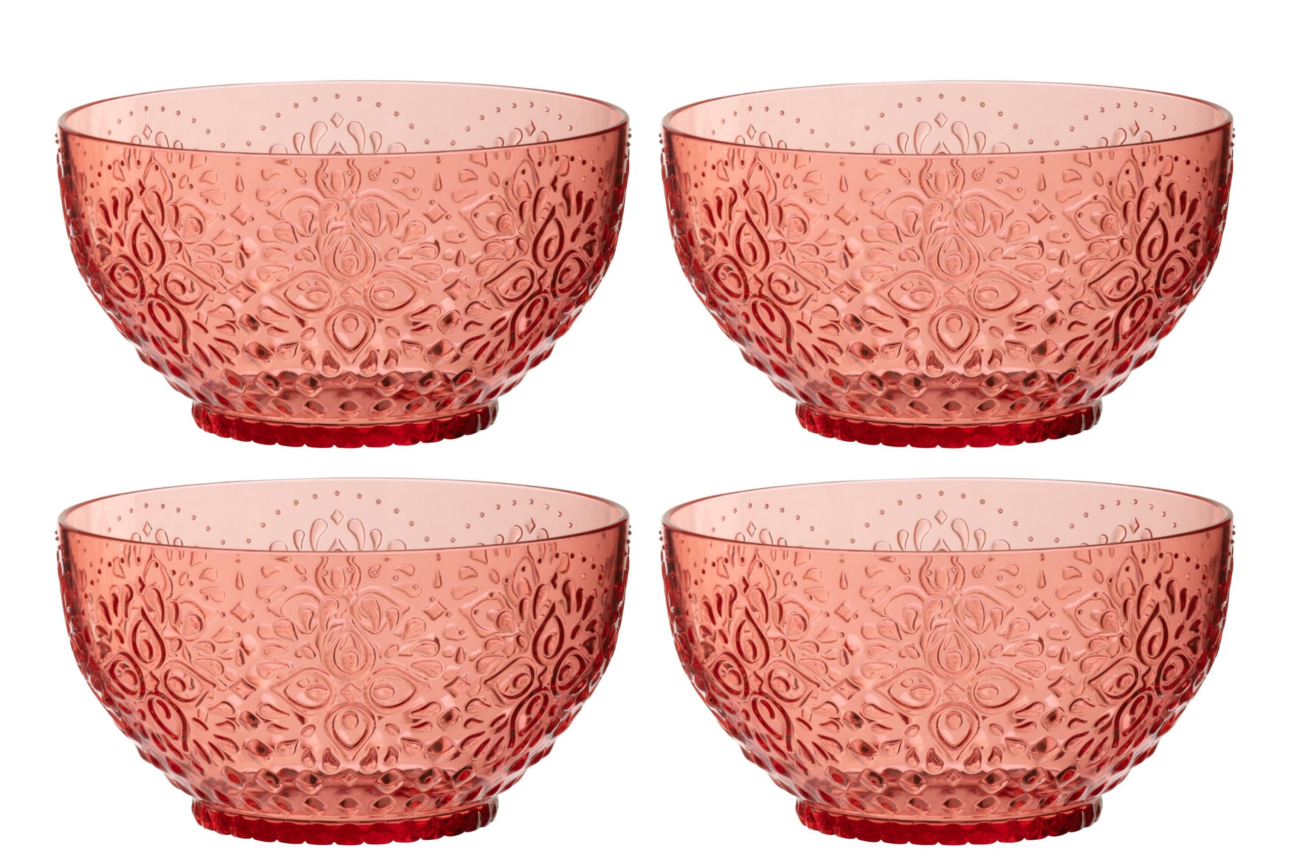J-Line kom - kunststof - rood - doos van 4