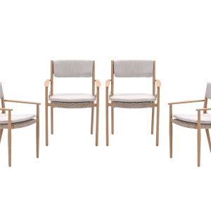 Garden Impressions Parijs tuinstoelen set van 4 – light teak look / de Garden Impressions Parijs tuinstoelen set van 4 – light teak look / de