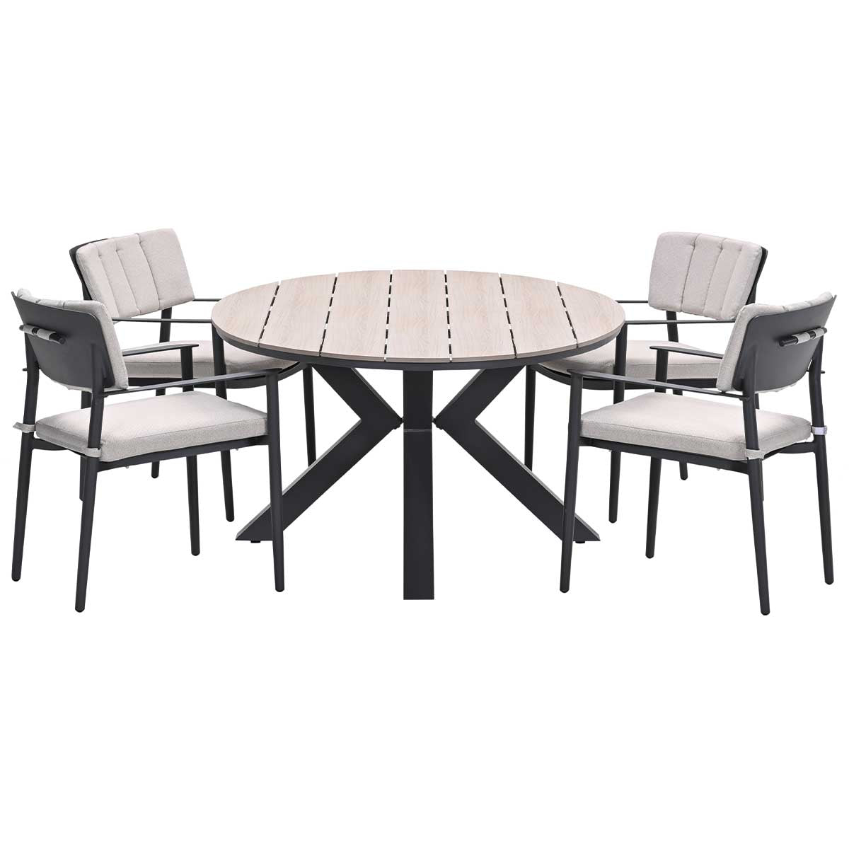 Garden Impressions tuinset Dane - Tulli - donker grijs - 180x115 cm -