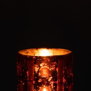 J-Line windlicht Coconut Cylinder – glas – bruin J-Line windlicht Coconut Cylinder – glas – bruin