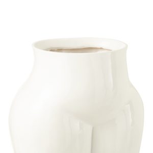 J-Line vaas Lady Onderkant Pewter Glanzend – polyresin – wit – Ø 24.5