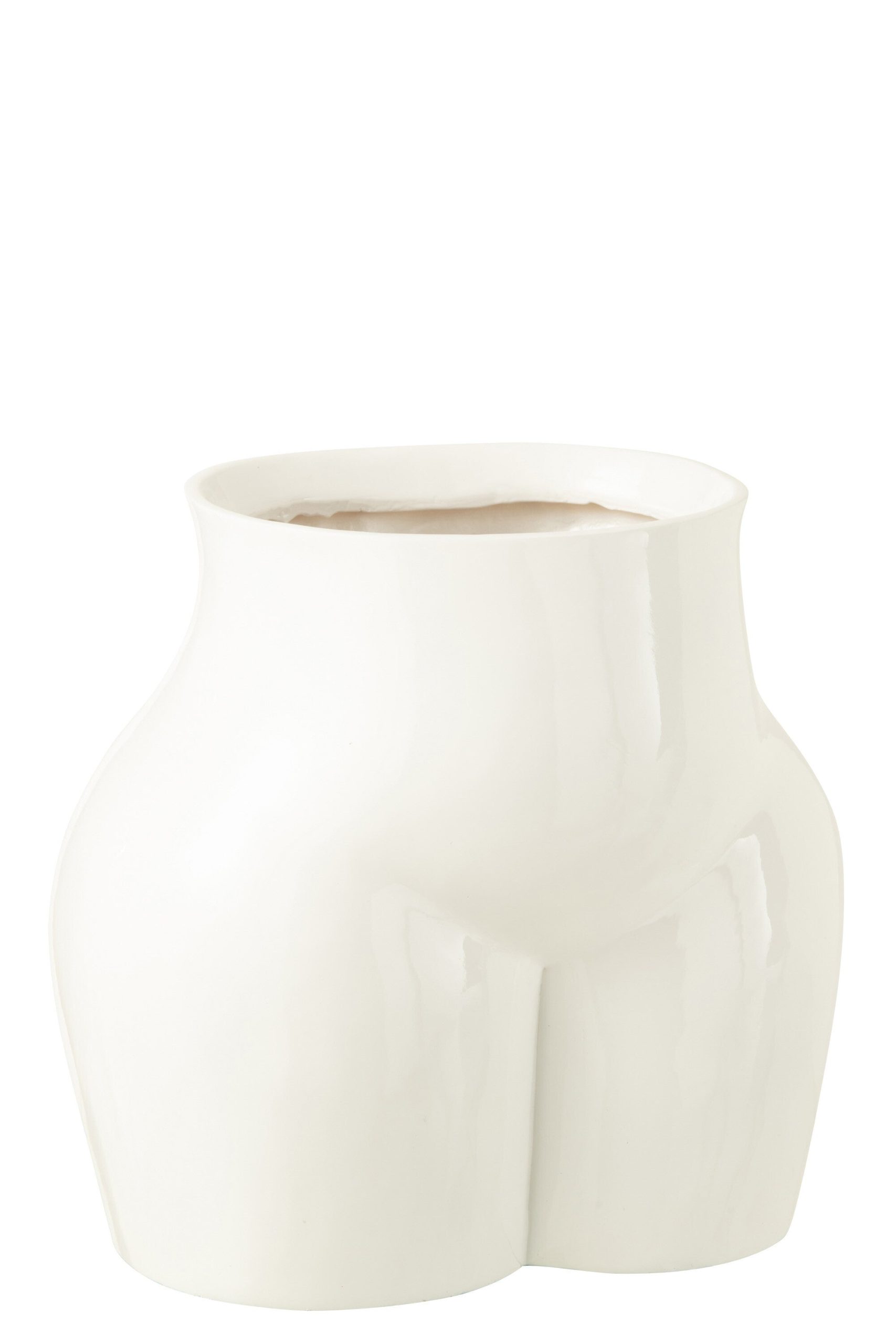 J-Line vaas Lady Onderkant Pewter Glanzend - polyresin - wit - Ø 24.5