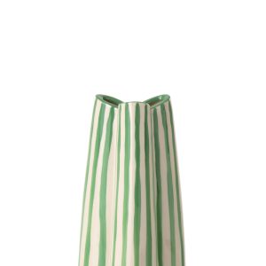 J-Line vaas Gestreept – keramiek – wit/groen – small J-Line vaas Gestreept – keramiek – wit/groen – small