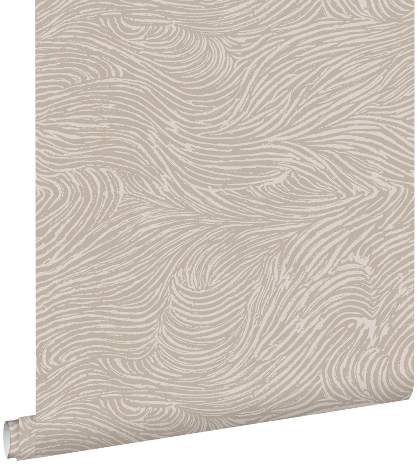ESTAhome behang 3d golvende lijnen taupe - 53 cm x 10.05 m - 139661