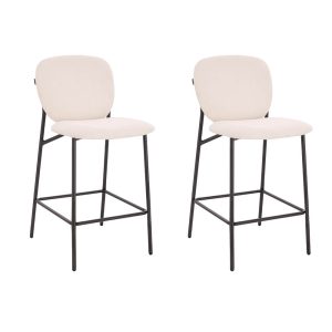 HOME DELUXE CELDA Bouclé Fluweel – Set van 2 Wit | Barstoelen HOME DELUXE CELDA Bouclé Fluweel – Set van 2 Wit | Barstoelen