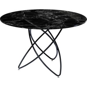 Kare Design Eettafel Molekular Ø120cm marmerprint zwart Kare Design Eettafel Molekular Ø120cm marmerprint zwart