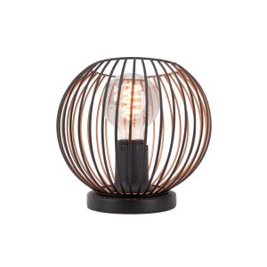 EGLO tafellamp Almanzora – e27 – ø 20 cm – zwart/koper