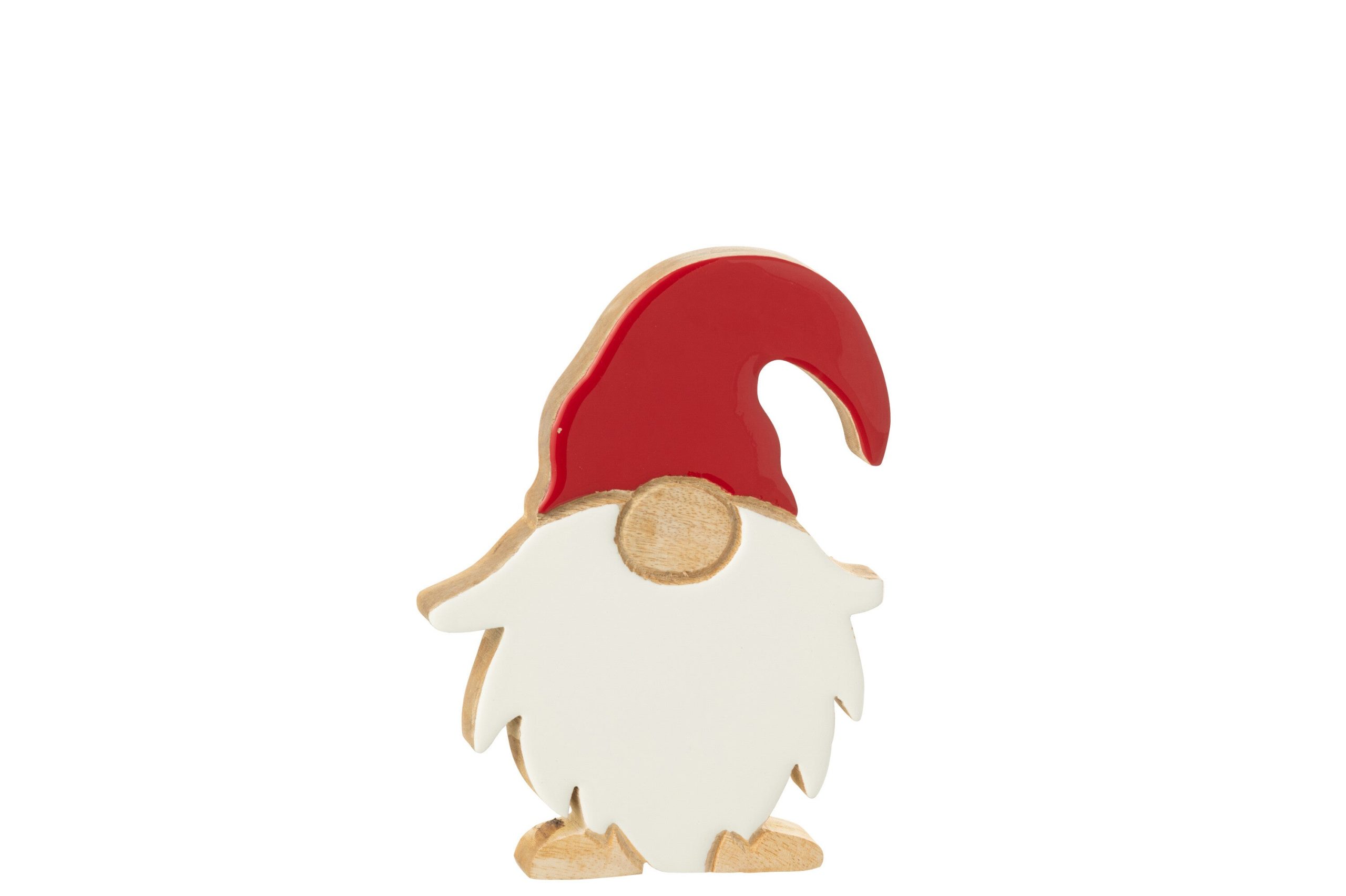 J-Line decoratie Kerstman Blinkend - hout - mix - large