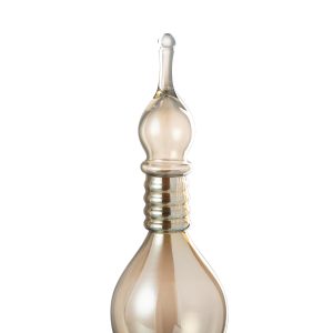 J-Line vaas + stop flesje Joey – glas – beige – medium