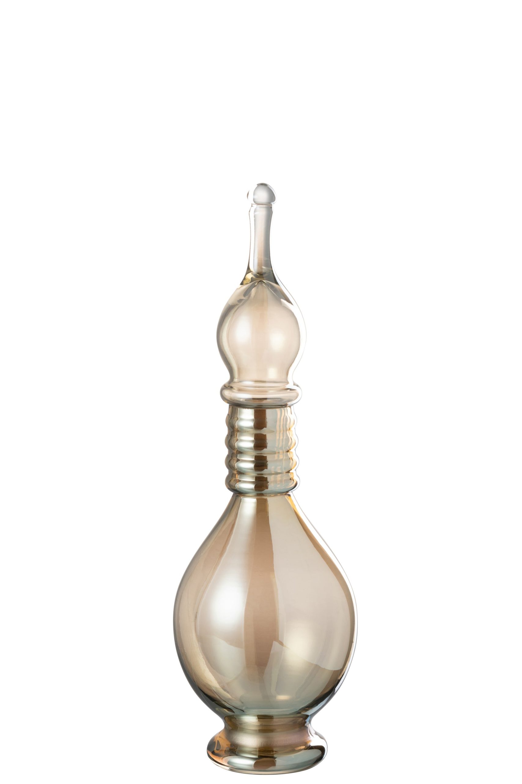 J-Line vaas + stop flesje Joey - glas - beige - medium
