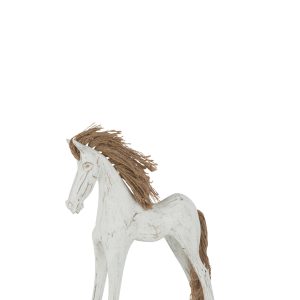 J-Line decoratie Schommelpaard – hout – wit – small