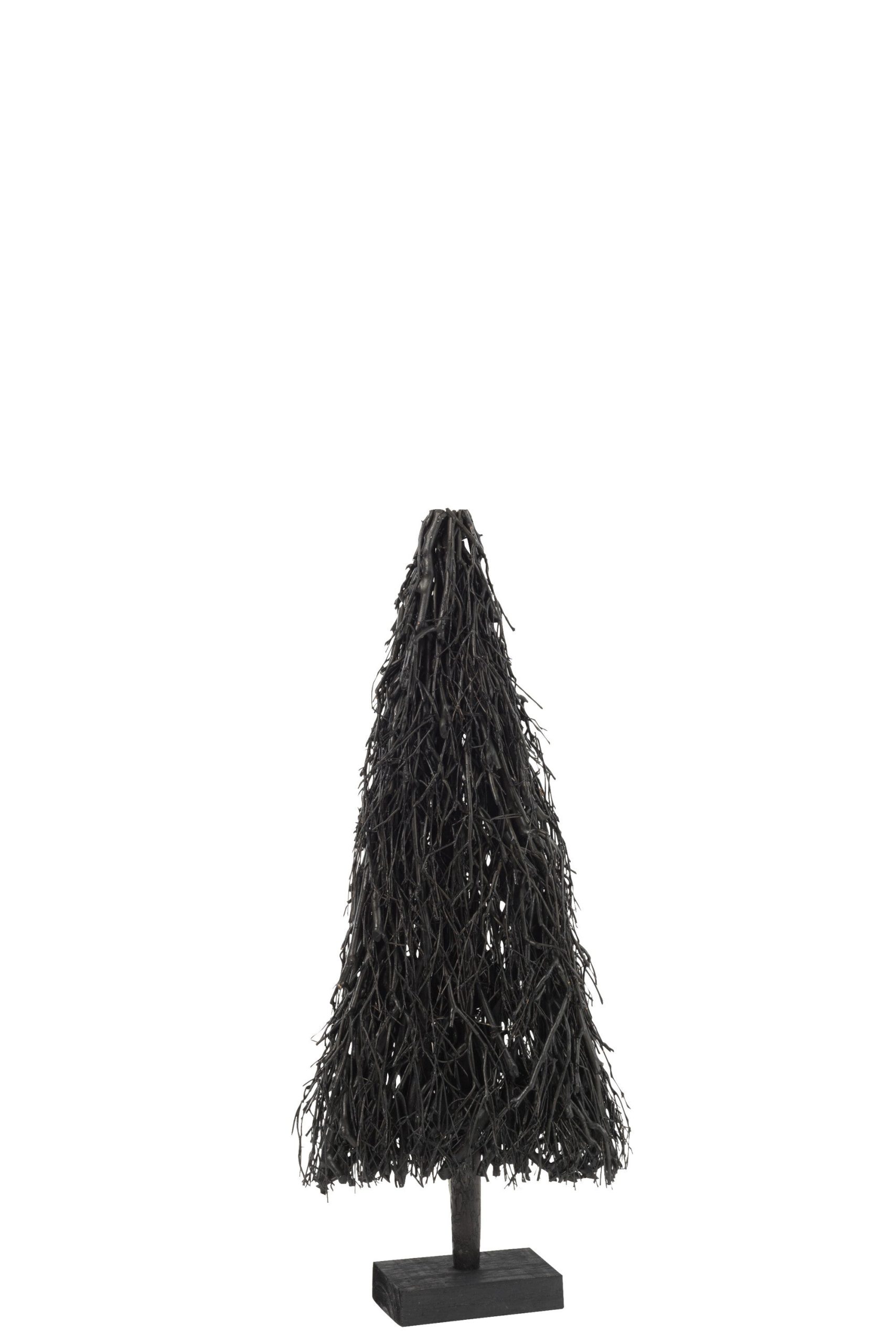J-Line decoratie Kerstboom Plat Takken - hout - zwart - small