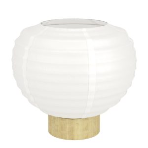 EGLO tafellamp Summerhill – e27 – papier/staal – wit/bruin EGLO tafellamp Summerhill – e27 – papier/staal – wit/bruin