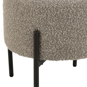 J-Line kruk Bouclé – hout – grijs/zwart
