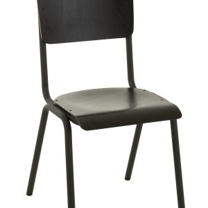 J-Line stoel – hout/metaal – zwart