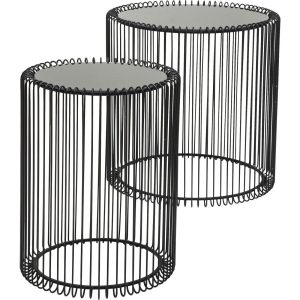 Kare Design Bijzettafel Wire Zwart (2/Set) Ø44cm