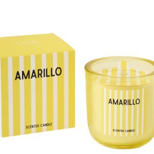 J-Line geurkaars Amarillo – Citrus Sense – polyresin – was/geel – larg J-Line geurkaars Amarillo – Citrus Sense – polyresin – was/geel – larg