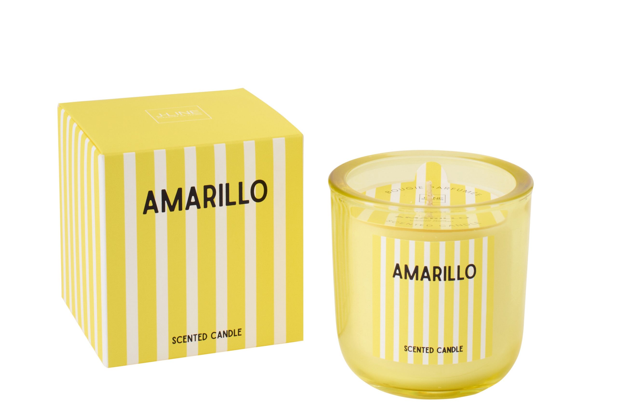 J-Line geurkaars Amarillo - Citrus Sense - polyresin - was/geel - larg