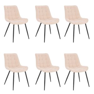 Home Deluxe gestoffeerde stoel IKALO Cord Cream Aantal: 6