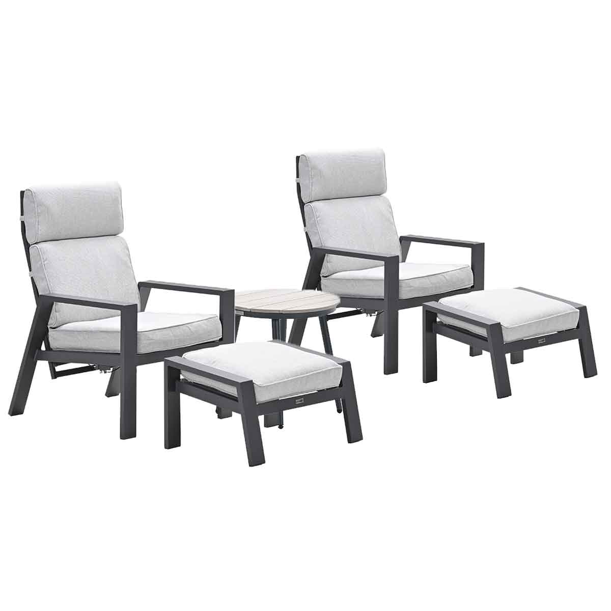 Garden Impressions loungestoelen Lora - Lucas licht grijs - 3-delig