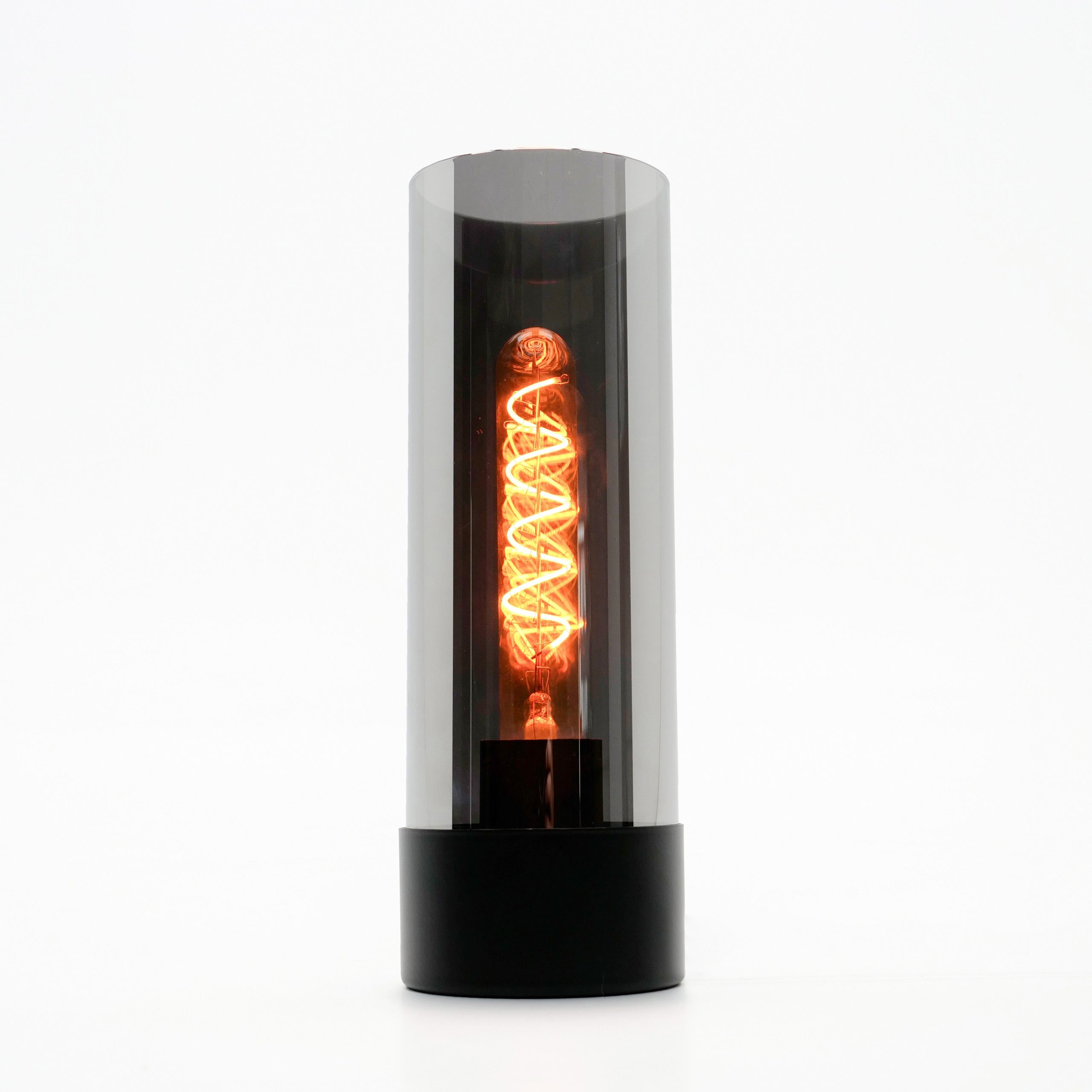 EGLO tafellamp Damasco 1 - e27 - ø 10 cm - smoke glas - zwart