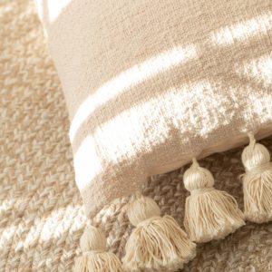 J-Line kussen Kwastje – katoen – beige