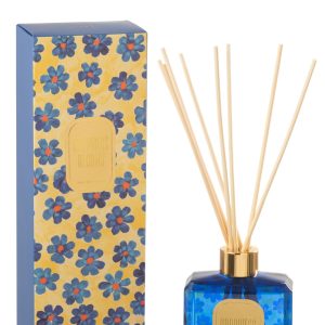 J-Line geurstokjes Hapiness Blooms – White Musk Violet – glas – blauw/ J-Line geurstokjes Hapiness Blooms – White Musk Violet – glas – blauw/
