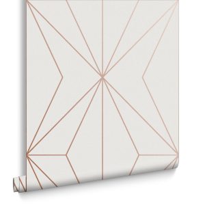 Graham & Brown Vliesbehang – Harmony White Rosegold -10mx53cm